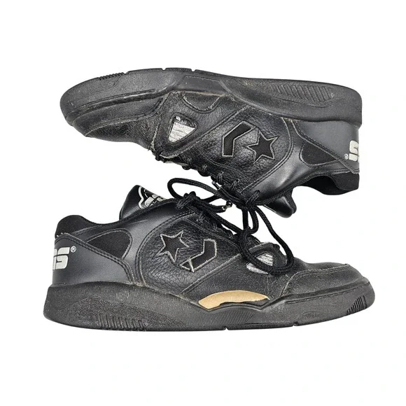 Vintage RARE 90s Men's Size 7 US Women's 8.5 Wide Converse Cons Sonar Black READ - Picture 6 of 8